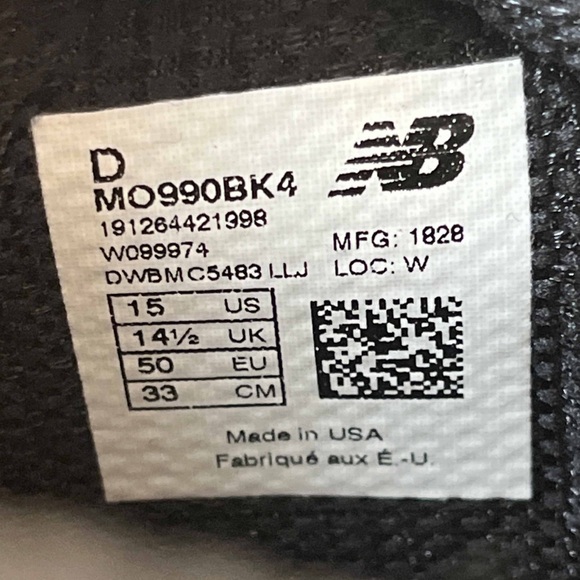 New Balance 990v4 Mid Made in USA Black Grey - Picture 7 of 8
